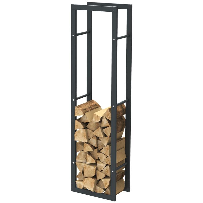 foto del prodotto bc elec hhwpf0016 scaffale per legna da ardere in acciaio nero 150x40x25cm, scaffale per legna da ardere, scaffale per tronchi