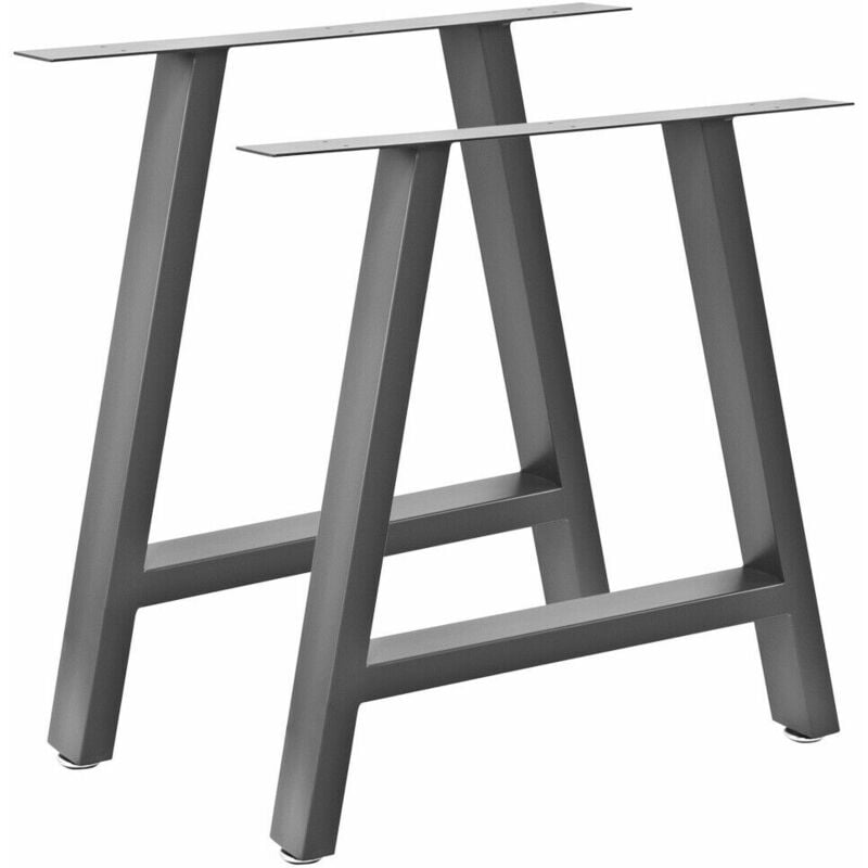 foto del prodotto bc elec hjjts0015 s 2 gambe per tavoli in acciaio grigio 70x72cm, gambe per mobili con piedini regolabili