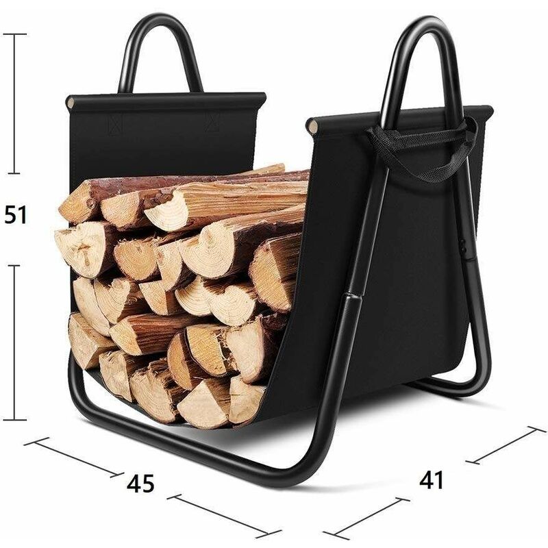 foto del prodotto bc elec hmfr 10 contenitore in acciaio nero 46x41x51cm, cestello per legna da ardere, legna da ardere, contenitore per legna da ardere