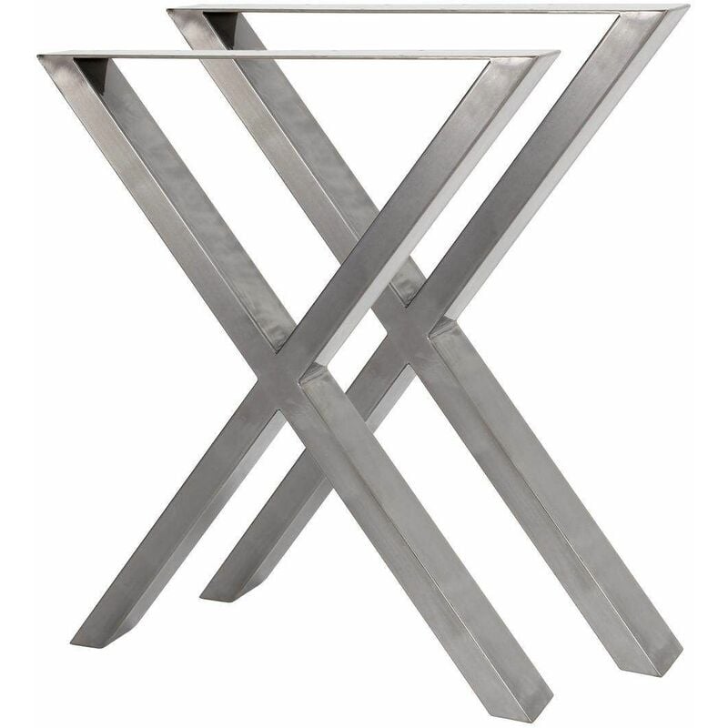 foto del prodotto bc elec hmlt 3 set di 2 gambe tavolo in acciaio grezzo verniciato formato x, gambe tavolo in metallo 60x72cm
