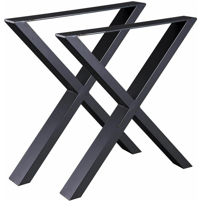 foto del prodotto bc elec hmlt 4 set di 2 gambe tavolo in acciaio formato x nero, gambe mobili, gambe tavolo in metallo 60x72cm.