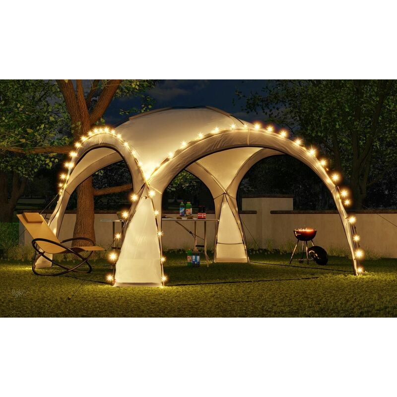 foto del prodotto bc elec hopw led35g pergolato da giardino 3,5x3,5m con illuminazione a led e collettore solare. tenda per feste, padiglione giardino, tendone