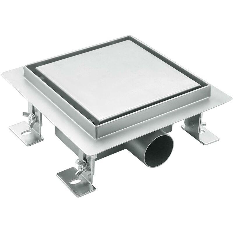 foto del prodotto bc elec q 15 piatto doccia in acciaio inox 15cm, piatto doccia reversibile, altezza regolabile 63 83mm