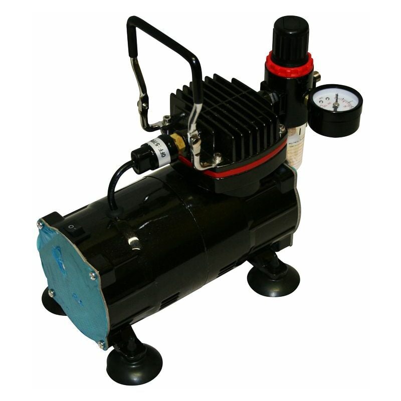 foto del prodotto bc elec tc 802 mini compressore aerografo modello as18 2 versione nero lucido
