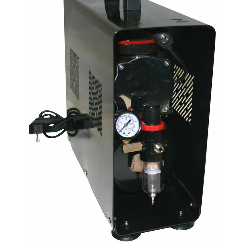 foto del prodotto bc elec tc 90ts compressore per aerografo modello as196aw con serbatoio e regolatore d aria compressa