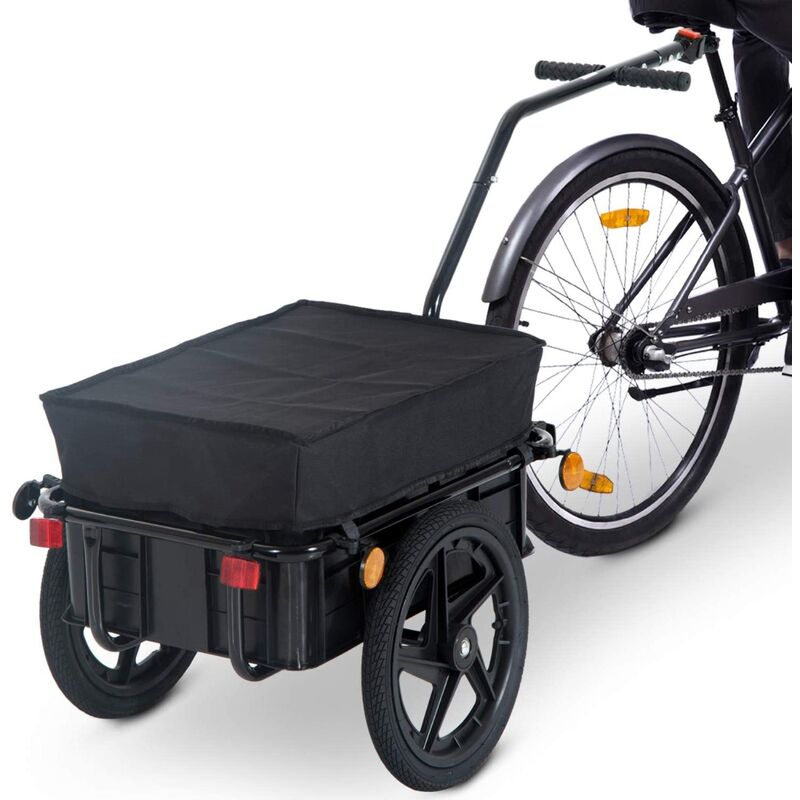 foto del prodotto bc elec tc3003 rimorchio per biciclette con telone, rimorchio di carico per biciclette, max 40kg, 144x59x80cm