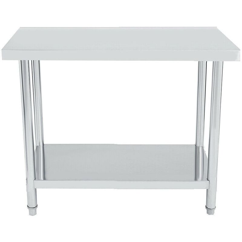 foto del prodotto bc elec wt120 tavolo da cucina, piano di lavoro in acciaio inox 120x60cm, ideale per cucina, ristorante, gastronomia, tavolo da taglio