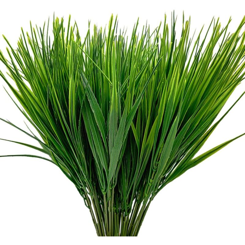 foto del prodotto bdd ymyny 10 pezzi di erba di grano artificiale in plastica finta, piante da esterno in plastica finta, arbusti verdi per esterni, interni,