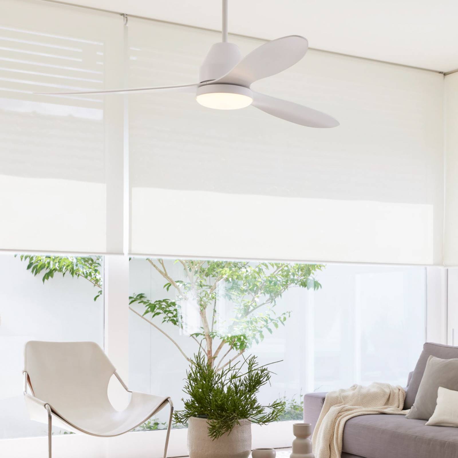 foto del prodotto beacon lighting ventilatore da soffitto beacon con luce whitehaven bianco silenzioso