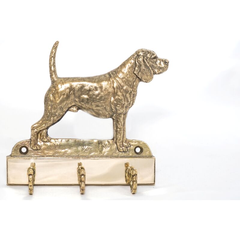 foto del prodotto beagle un portachiavi con un cane, un supporto in ottone per accessori per cani, un elegante decorazione per il corridoio di art dog
