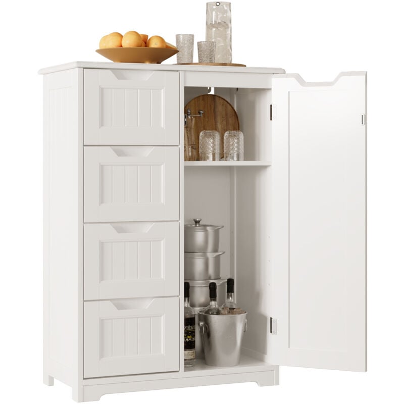 foto del prodotto bealife mobile per cucina armadio con 4 cassetti, 1 anta, ripiano regolabile per posate