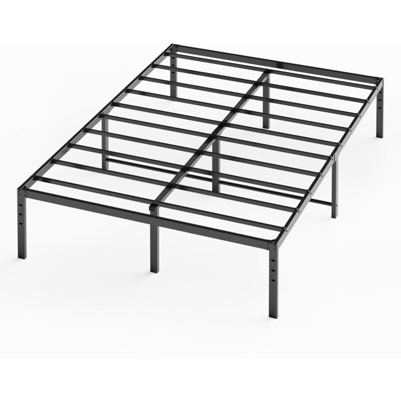 foto del prodotto bealife struttura letto singolo 140x200 con contenitore 33 cm telaio metallico nero, design moderno e struttura resistente