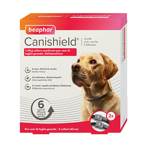 foto del prodotto beaphar canishield collare antiparassitario 2 collari cani taglia grande antiparassitario per cani 1 ordine scegli lo sconto bzr5 bzr20 200 punti fedelt 