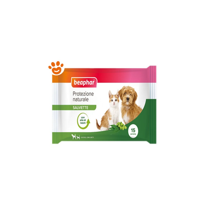 foto del prodotto beaphar dog e cat protezione naturale salviette dog e cat protezione naturale salviette confezione da 15 salviette
