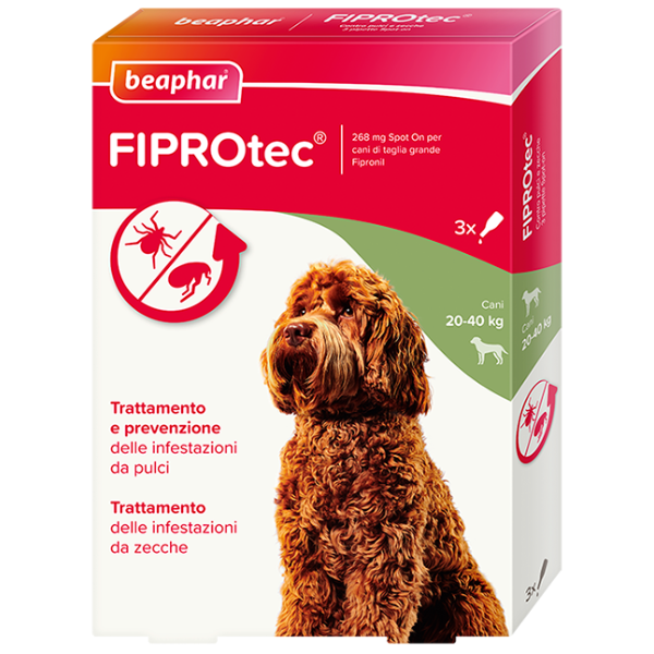 foto del prodotto beaphar fiprotec spot on per cani - 3 pipette da 268 mg per taglia grande (20-40 kg) - antiparassitario per cani - spedizione gratis da 39€