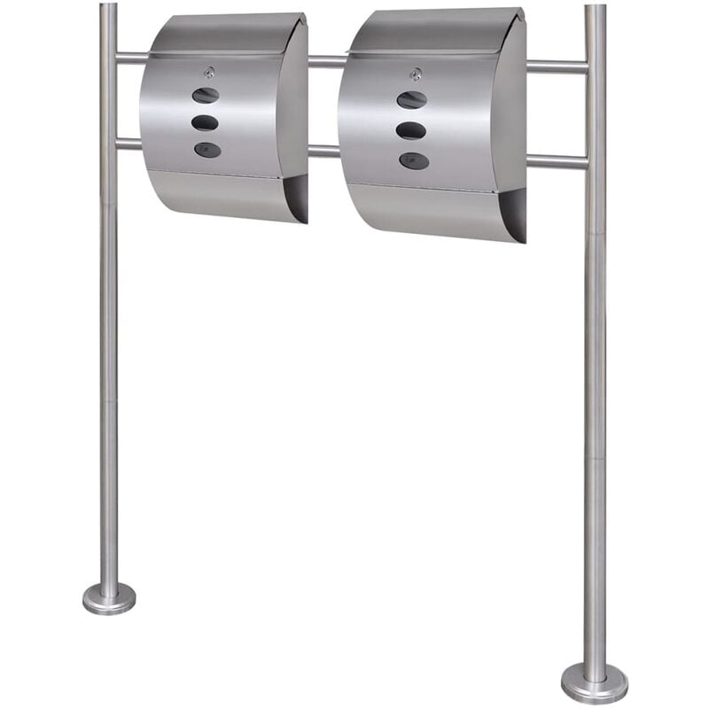 foto del prodotto bearsu casetta della posta doppia con supporto in acciaio inox