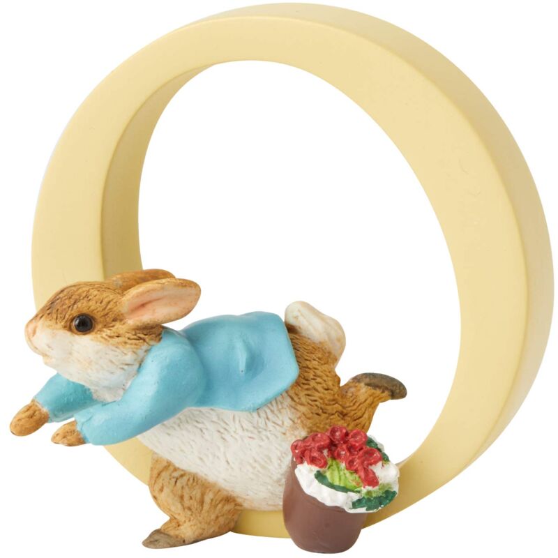 foto del prodotto beatrix potter, soprammobile peter coniglio con lettera o enesco