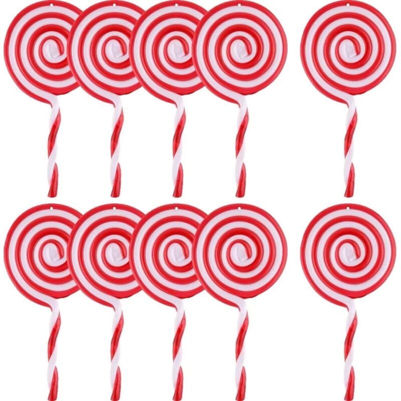 foto del prodotto bebusingoto 10 pezzi 13 cm albero di natale bastoncino di zucchero pendenti decorazioni natalizie lecca lecca rosso e bianco ornamento di natale