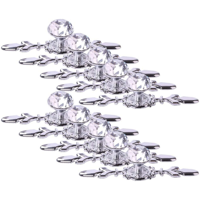 foto del prodotto bebusingoto 10 pezzi, 17 cm pomelli per cassetti in cristallo a forma di diamante per cucina, camera da letto e bagno