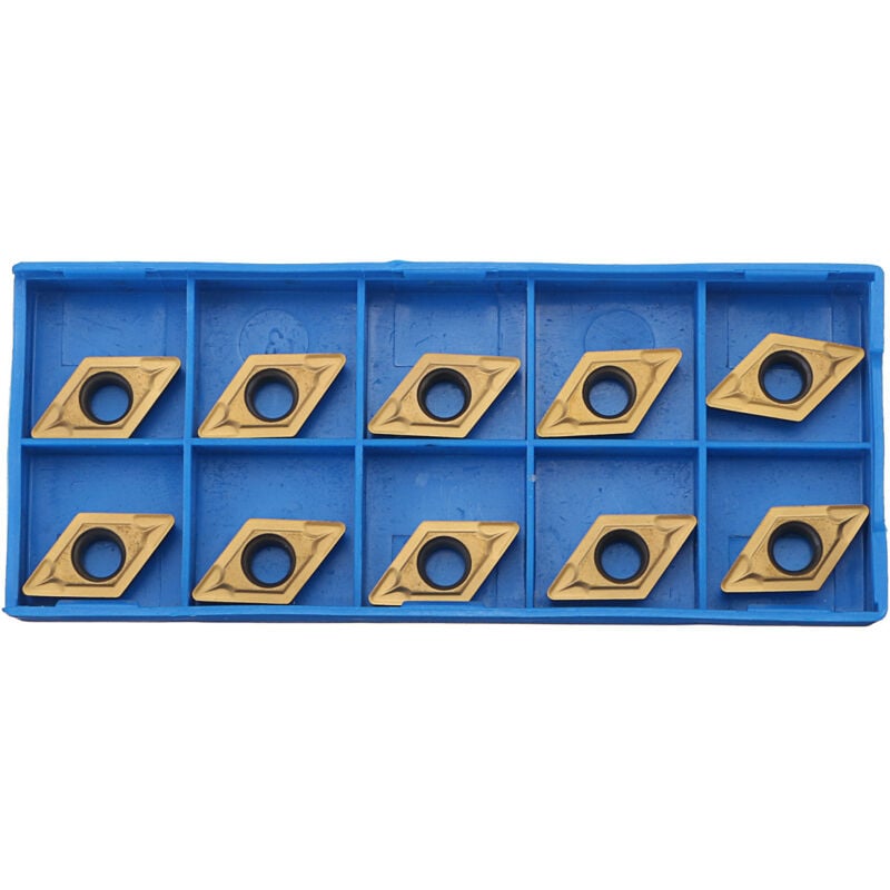 foto del prodotto bebusingoto 10 pezzi di frese in metallo duro cnc a forma di diamante dcmt11t308 dcmt32.51 utensile per tornitura filettatura per finitura acciaio