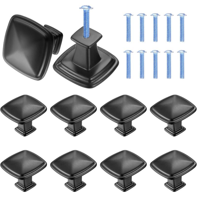 foto del prodotto bebusingoto 10 pezzi maniglia nera per mobile da cucina, maniglia per porta, maniglia per cassetto, pomello per porta cucina, maniglie per mobili