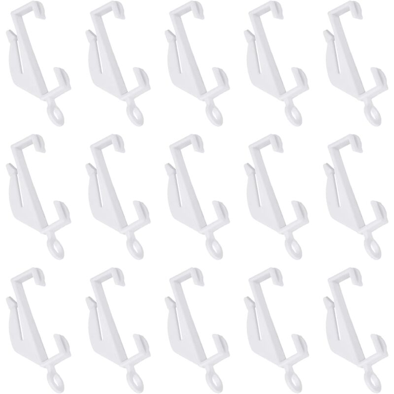 foto del prodotto bebusingoto 100 ganci per tenda bianchi, ganci per tenda in plastica, per asta per tenda, per binario per finestra, tenda da doccia