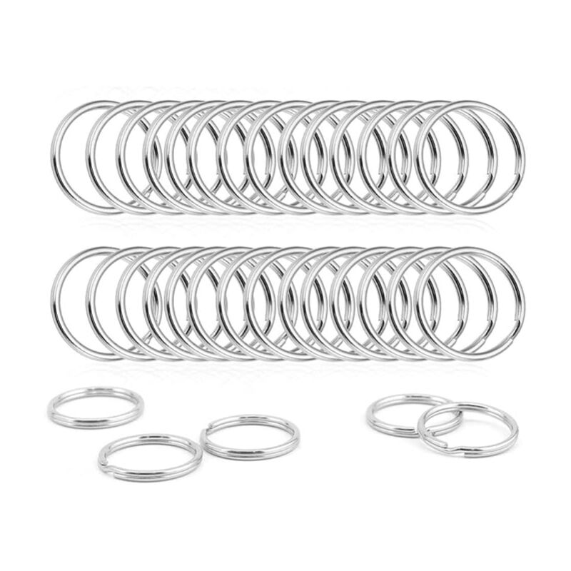 foto del prodotto bebusingoto 100 pezzi 25 mm piccoli portachiavi, portachiavi in metallo diviso portachiavi auto fai da te e artigianato per l organizzazione delle