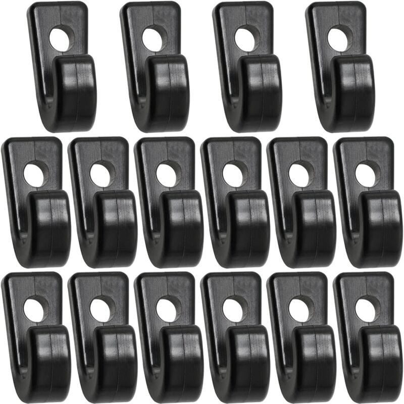 foto del prodotto bebusingoto 16 pezzi ganci a forma di j in nylon ganci a j ganci di fissaggio per kayak corda elastica canoa barche, nero