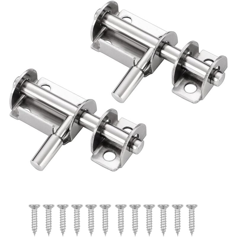 foto del prodotto bebusingoto 2 chiusure per cancelli in acciaio inossidabile, mini serratura per porta scorrevole, ideale per cancelli da giardino, finestre e