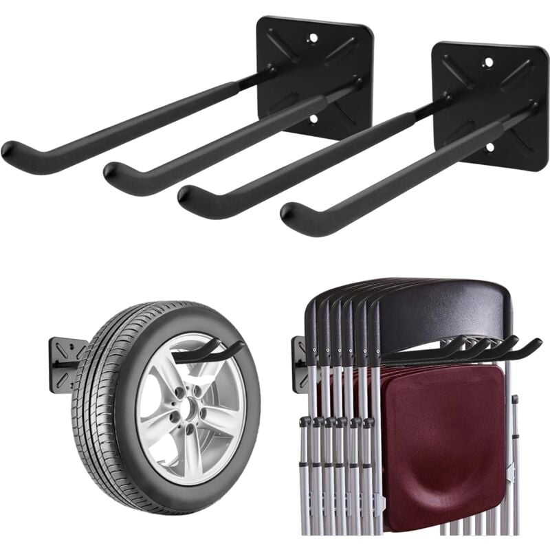foto del prodotto bebusingoto 2 pezzi ganci da garage, attaccapanni da parete, organizer per capannoni, organizer per utensili resistenti, ganci per riporre gli