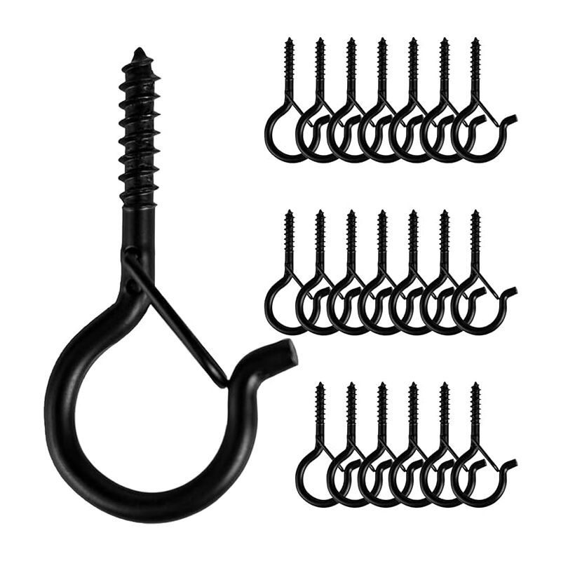foto del prodotto bebusingoto 20 ganci a vite per luci da esterno con fibbia di sicurezza, facili da staccare 23 x 53 mm 