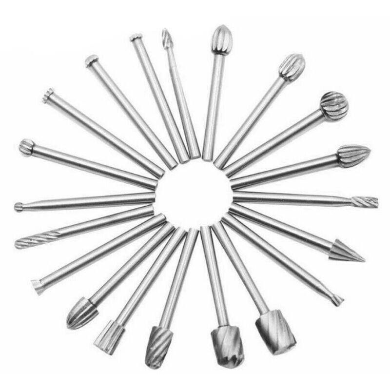 foto del prodotto bebusingoto 20 pezzi di frese rotanti hss, fresa rotante diamantata, fresa per legno con gambo da 3 mm, accessori per utensili rotanti per