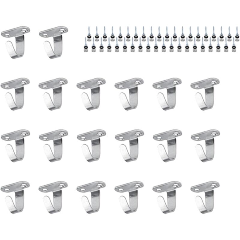 foto del prodotto bebusingoto 20 pezzi ganci per teloni, ganci per rete da rimorchio con tappi decorativi e viti, ganci multifunzione a vite, ganci di fissaggio per