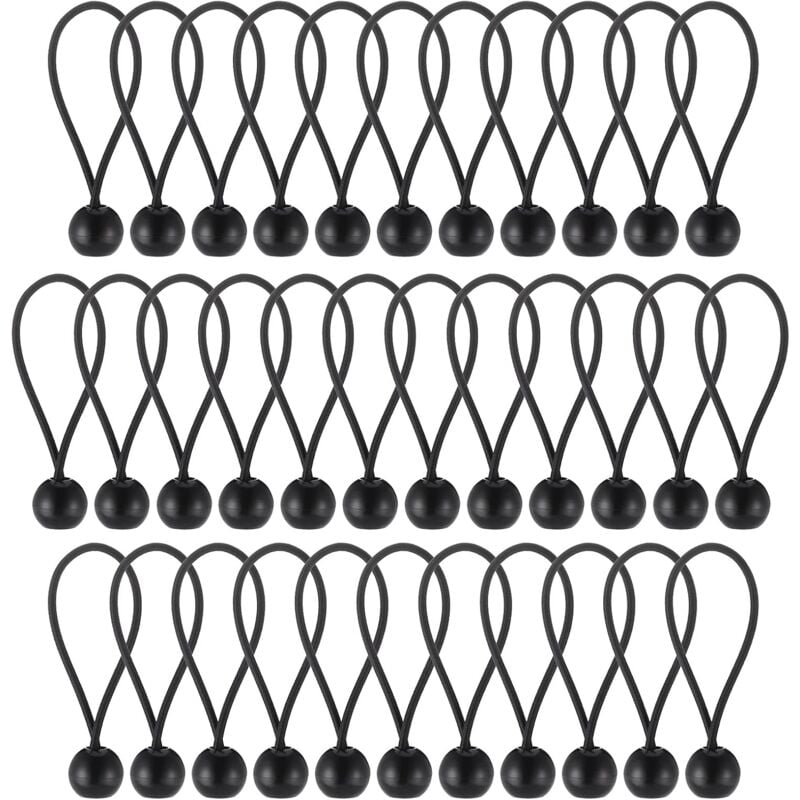 foto del prodotto bebusingoto 30 corde elastiche nere con gancio per teloni, resistenti e portatili, ideali per striscioni, teloni, gazebo, tende, ideali per campeggio