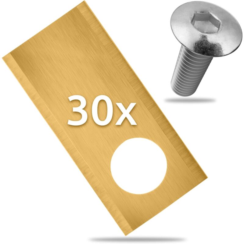 foto del prodotto bebusingoto 30 lame di ricambio di qualit 39,2 x 17,5 mm, oro lame per tosaerba compatibili con i modelli di tosaerba.