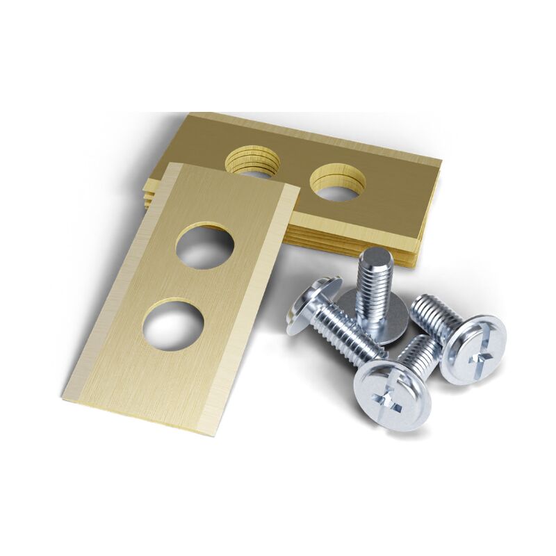foto del prodotto bebusingoto 36 x 18 mm 30 pezzi , spessore lama 1 mm, lama di ricambio in acciaio inox dorato con doppio foro, adatta per lame tonali.