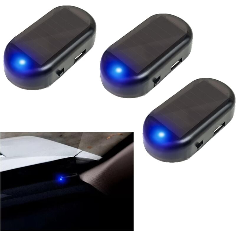 foto del prodotto bebusingoto 3pcs luce di allarme per auto, allarme solare per auto, luci di allarme simulate, luce di allarme antifurto, luce lampeggiante antifurto