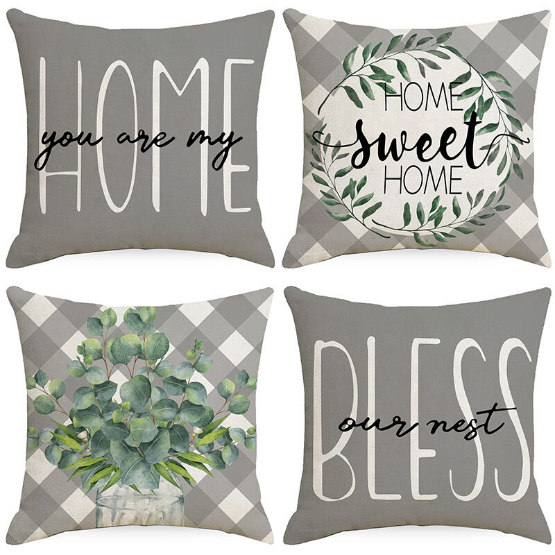 foto del prodotto bebusingoto 4 pezzi copricuscini 45 x 45 cm cuscini decorativi per esterni impermeabili traspiranti grigio e bianco copricuscini a righe