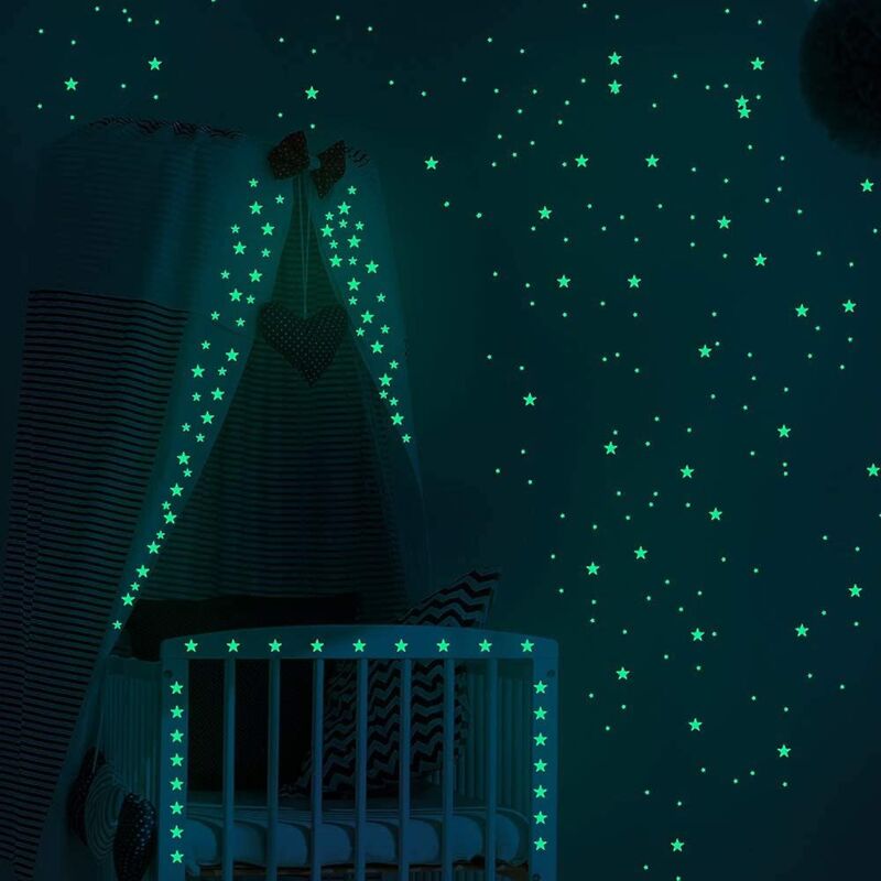 foto del prodotto bebusingoto 413 stelle luminose al buio per soffitto, ragazzi, adulti, ragazze, adesivi realistici, stelle luminose per soffitto e pareti della