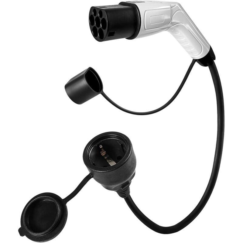 foto del prodotto bebusingoto adattatore da tipo 2 a schuko presa di ricarica elettrica per auto 16 a, 3,5 kw, 0,5 m, 230 v per veicoli elettrici, scooter