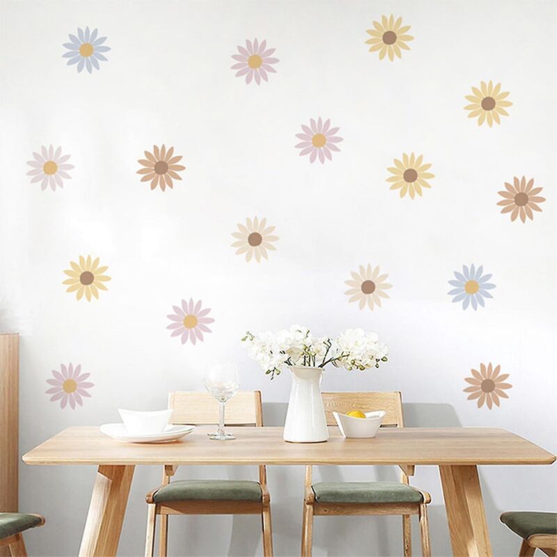 foto del prodotto bebusingoto adesivi murali e murales adesivi murali a forma di fiore staccabili e attaccabili 12 fogli adesivi murali per camera da letto soggiorno