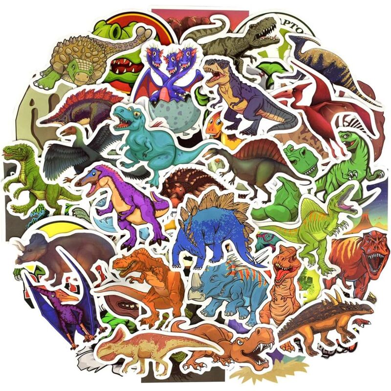 foto del prodotto bebusingoto adesivi per bambini, adesivi a forma di dinosauro per bottiglie d acqua, adesivi a forma di dinosauro per ragazzi, adesivi impermeabili
