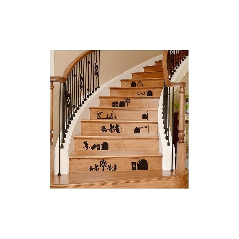 foto del prodotto bebusingoto adesivi per scale, adesivi murali per scale, adesivi per piastrelle fai da te, decorazioni impermeabili per la casa, adesivi per scale