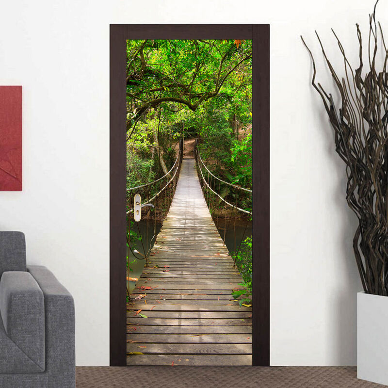 foto del prodotto bebusingoto adesivo per porta cantina vinicola 3d styleb 77x200cm, murale fotografico, adesivi murali trompe l oeil, carta da parati impermeabile