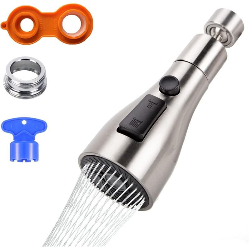 foto del prodotto bebusingoto aeratore per rubinetto a risparmio idrico girevole a 360 fm22 m24, soffione per rubinetto da cucina a 3 modalit , adattatore per doccia