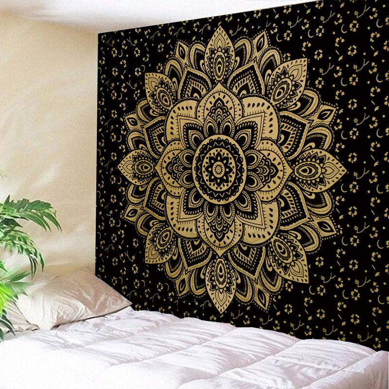 foto del prodotto bebusingoto arazzo da parete in cotone con mandala, copriletto boh mien, coperta arazzo boho per soggiorno, arredamento per la casa 230x180 cm 