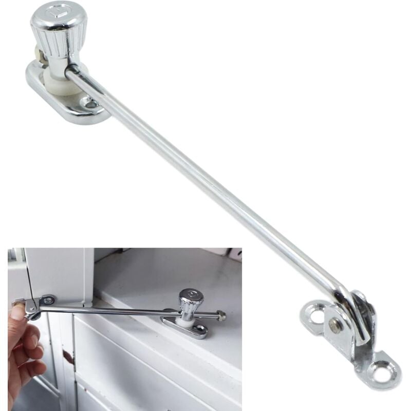 foto del prodotto bebusingoto - blocco di sicurezza limitatore per finestra - apertura regolabile, lega di zinco e acciaio, per finestra a ribalta/ribalta, verso l'interno o verso l'esterno, per regolare l'apertura