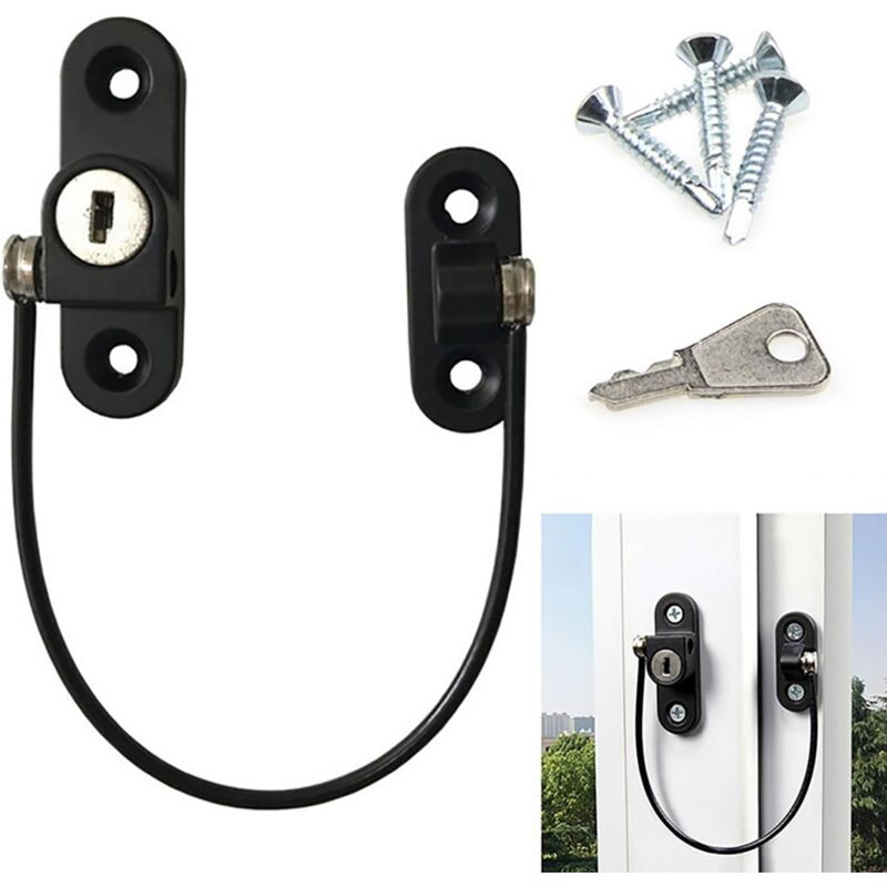 foto del prodotto bebusingoto blocco di sicurezza per bambini nero, blocco di sicurezza per porta, finestra, cassetto, armadio, frigorifero, limitatore di porta,