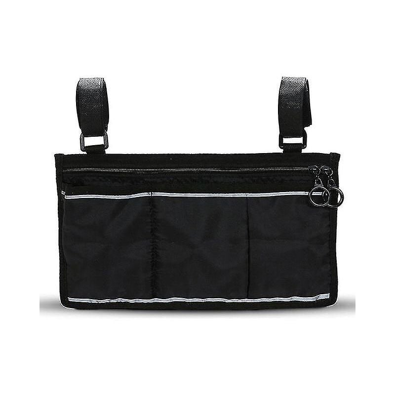foto del prodotto bebusingoto borsa laterale per sedia a rotelle con accessorio per i tuoi dispositivi mobili nera 