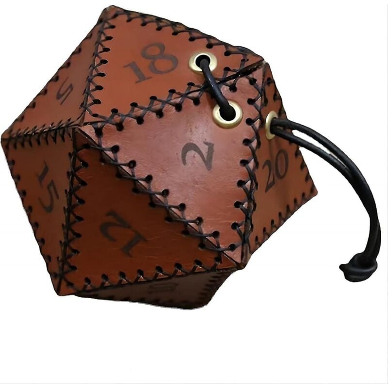 foto del prodotto bebusingoto borsa per dadi in pelle, custodia per dadi poliedrici, borsa portatile con coulisse per giochi di ruolo, giochi, borsa per dadi d d 1